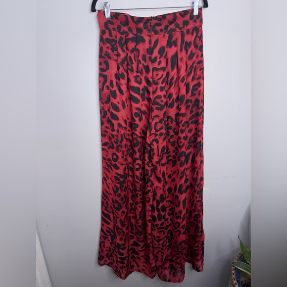 Love and Lemonade Red Leopard Wide-Leg Pant Boho Hippie | Size Large - Picture 8 of 9